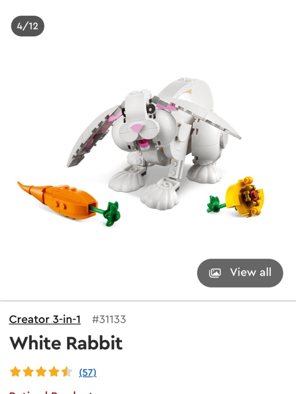 Lego Retired Product - 3-in-1 White Rabbit - Picture 10 of 14